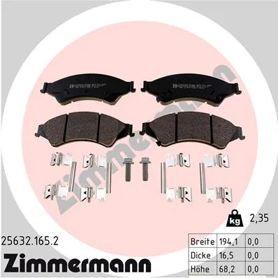 SBB Ford, Mazda incl. accessories ZIMMERMANN 25632.165.2