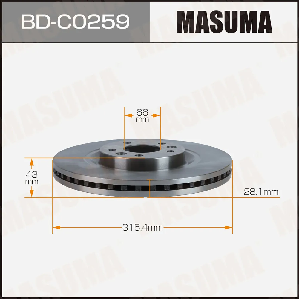 Диск тормозной передн. MASUMA BD-C0259