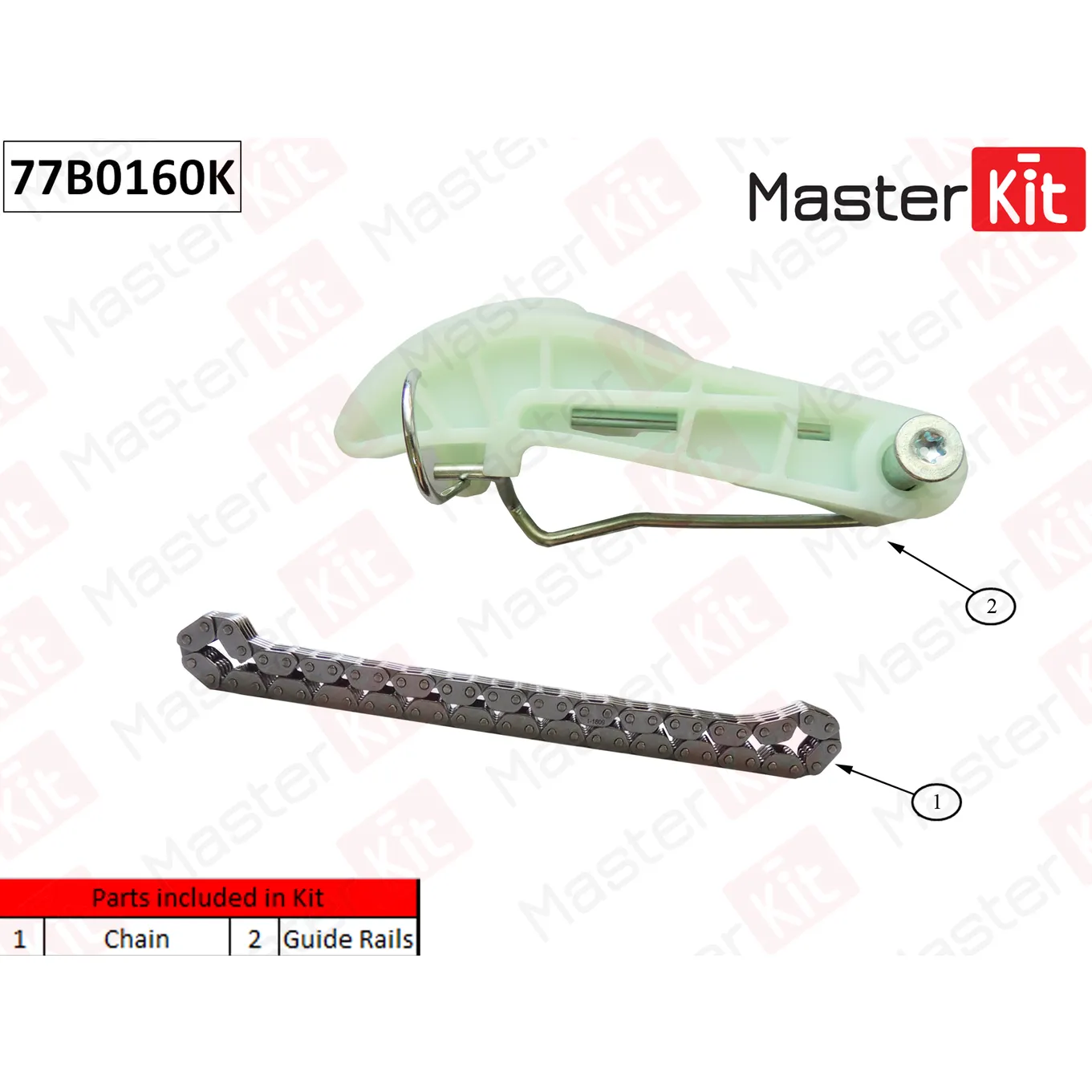 Комплект цепи масляного насоса Audi A4/A5 1.8 TFSI CABB/CDHB/CJEE -12.12.2011 MASTERKIT 77B0160K
