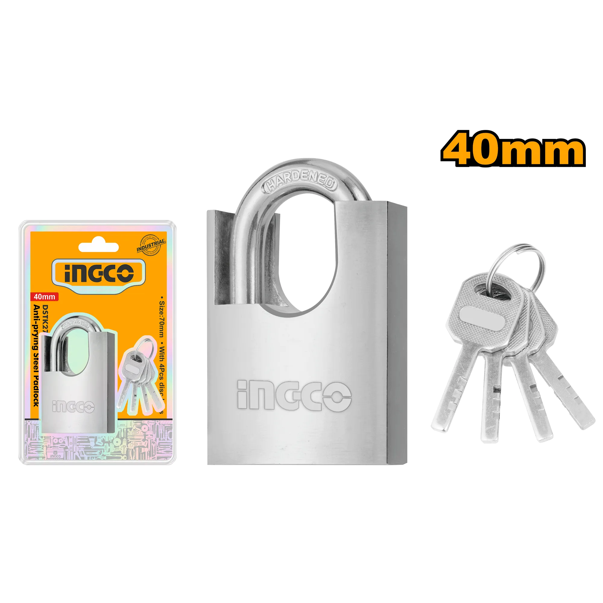 Замок навесной 40 мм INDUSTRIAL INGCO DSTK2401