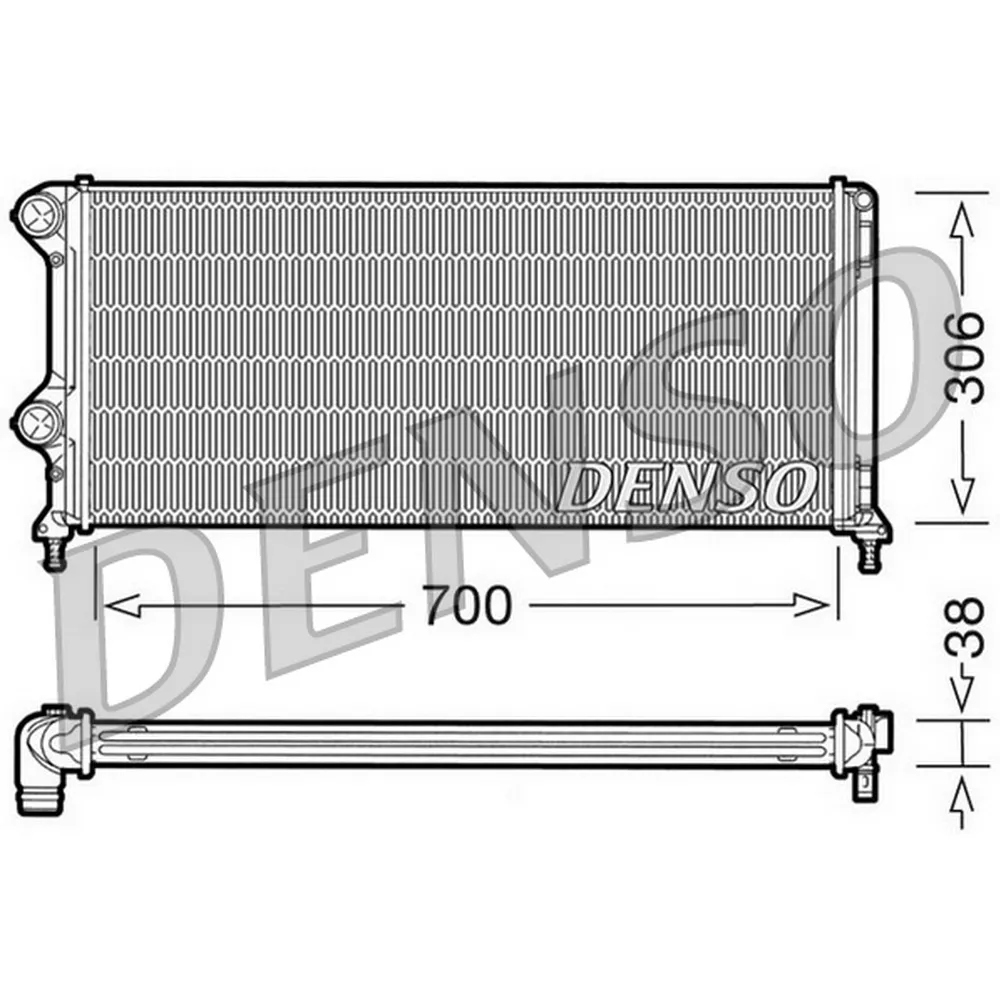 Радиатор системы охлаждения fiat doblo 1.3-1.9jtd 01 DENSO DRM09060