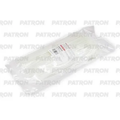 Комплект пластиковых хомутов для 3.6 х 200 мм, 100 шт, Nylon 6.6, белые PATRON P36200W