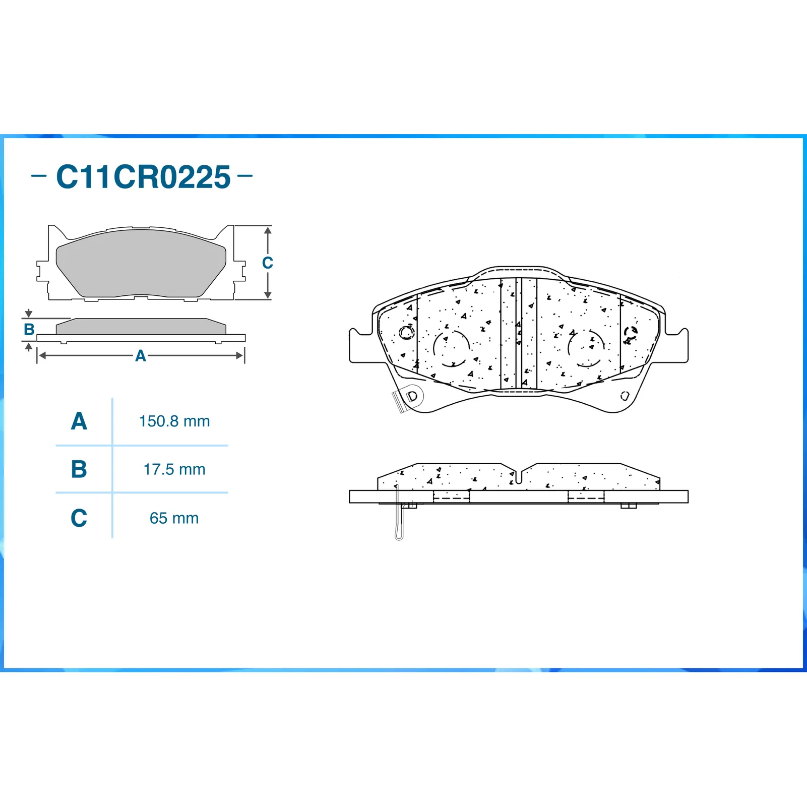Колодки передние TOYOTA CWORKS C11CR0225