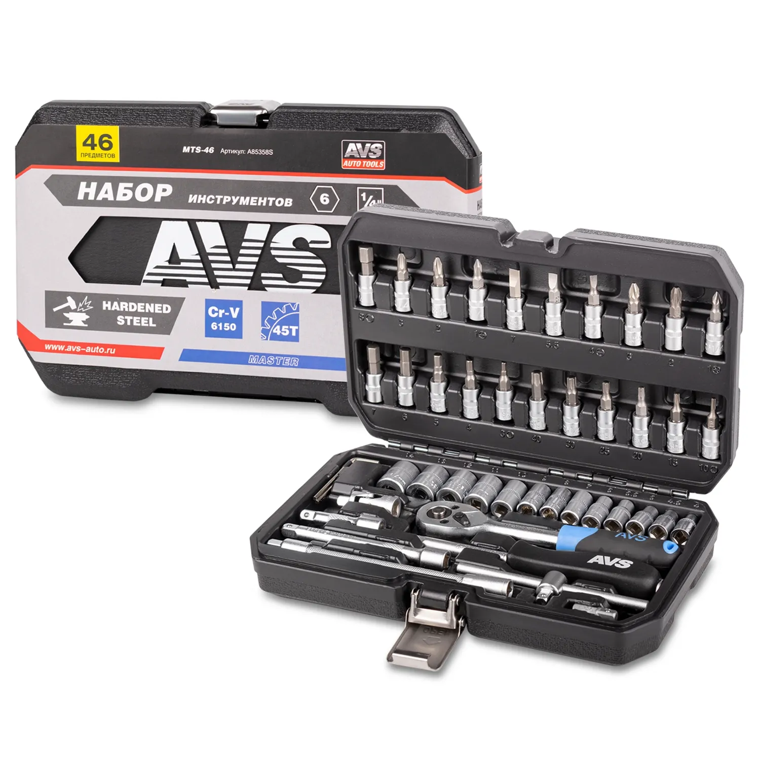 Набор инструментов 46 предметов MASTER AVS MTS-46 AVS A85358S