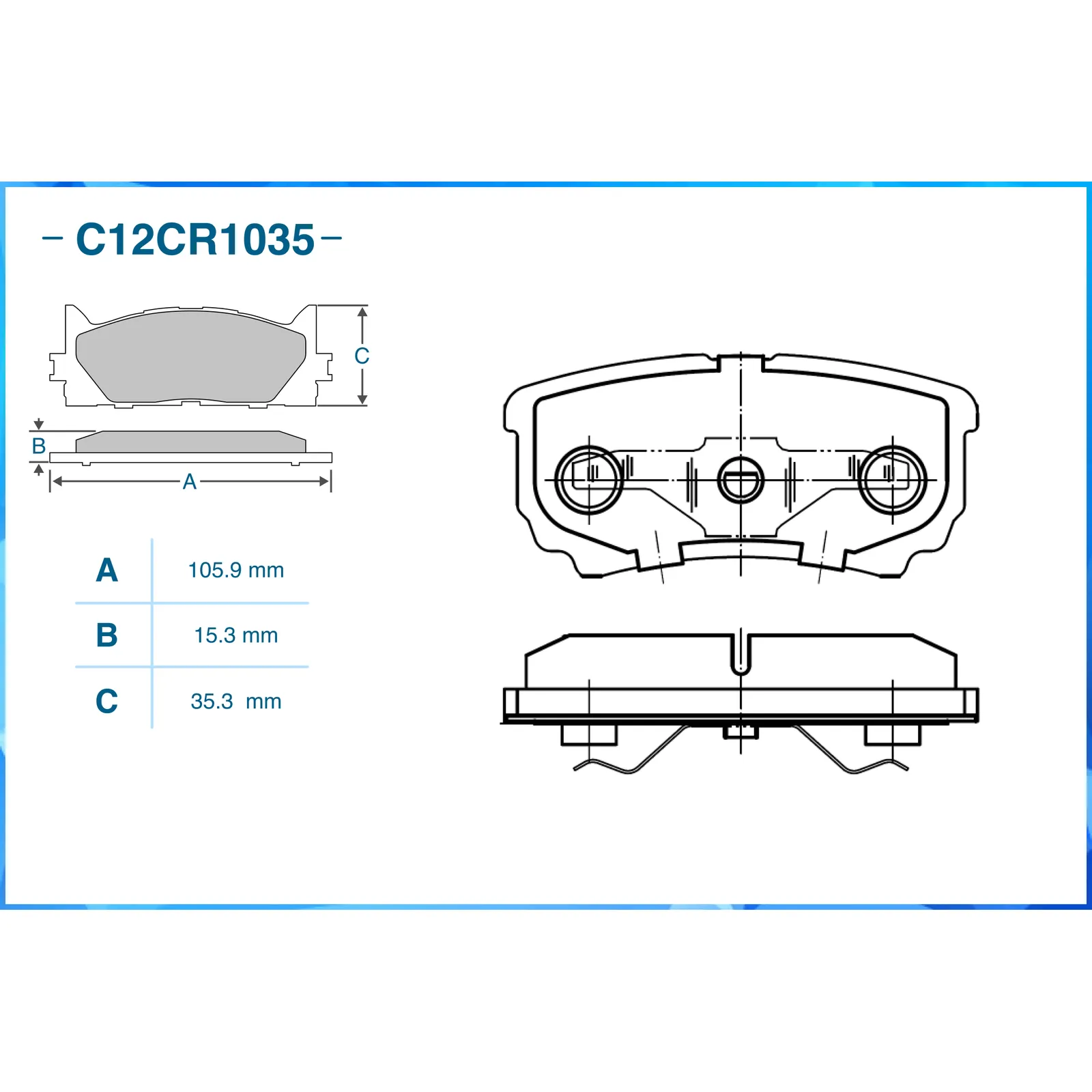 Колодки задние CWORKS C12CR1035