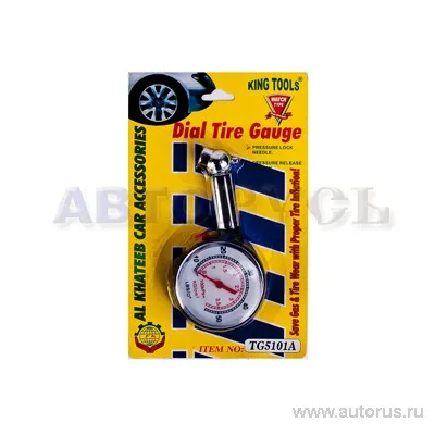 Манометр для шин пластиковый King Tools TG5101A