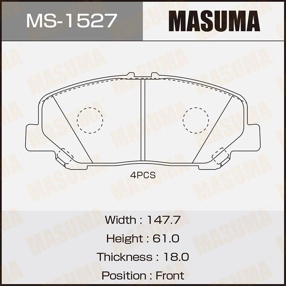 Колодки передние TOYOTA ALPHARD MASUMA MS-1527