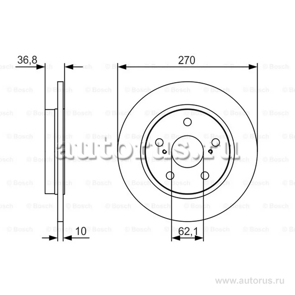 Диск тормозной задний, PREMIUM-2 BOSCH 0 986 479 S64