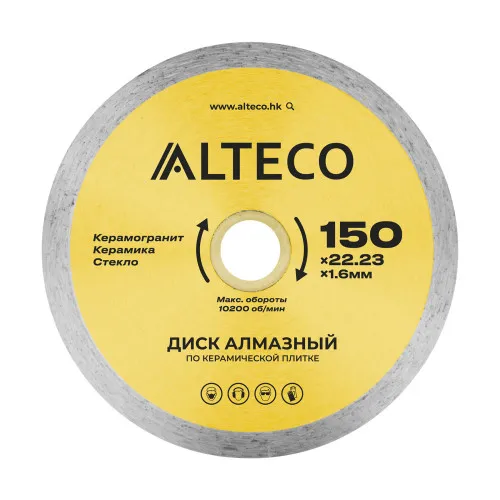 Диск алмазный по керамической плитке ALTECO 150x22.23x1.6 мм ALTECO 66526