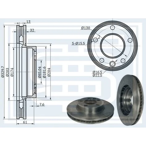 Диск тормозной VW TOUAREG (7L/7P) передний R STARKE 173-969