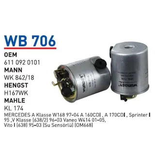 Фильтр топливный WUNDER FILTER WB-706