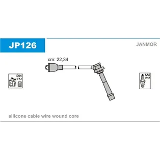 Комплект проводов зажигания SUZUKI BALENO 95-02, JIMNY 98- JANMOR JP126