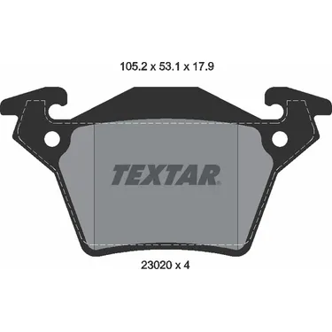 Колодки задние с противошумной пластиной Q+ MB W638(Vito) TEXTAR 2302001