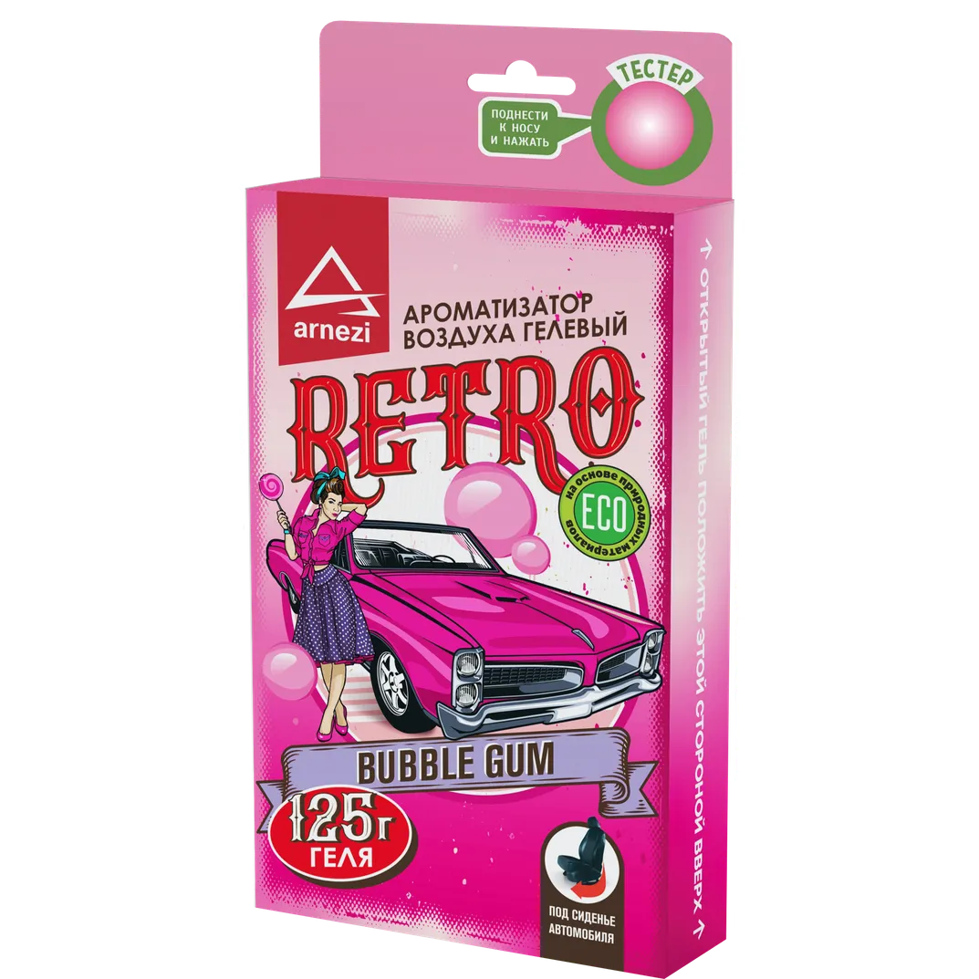 Ароматизатор под сиденье, гелевый Retro Bubble Gum 125г ARNEZI A1509177