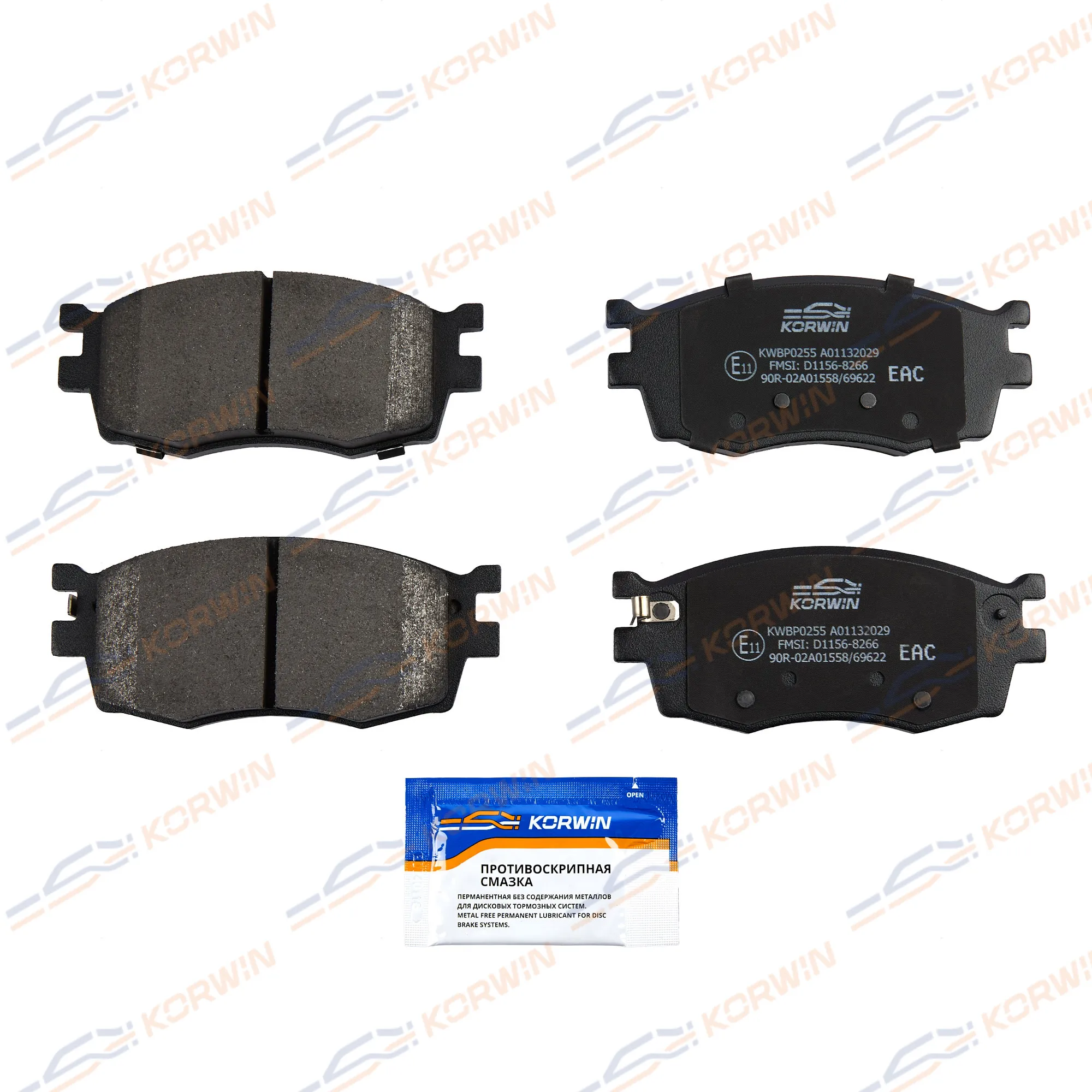 Колодки тормозные перед. Kia Rio II (JB) 05-/Hyundai Accent III (MC) 05- KORWIN KWBP0255