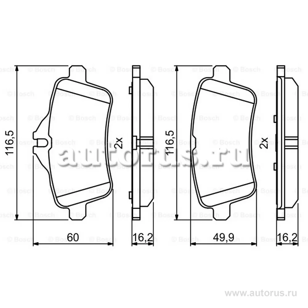 Колодки задние BOSCH 0 986 494 771