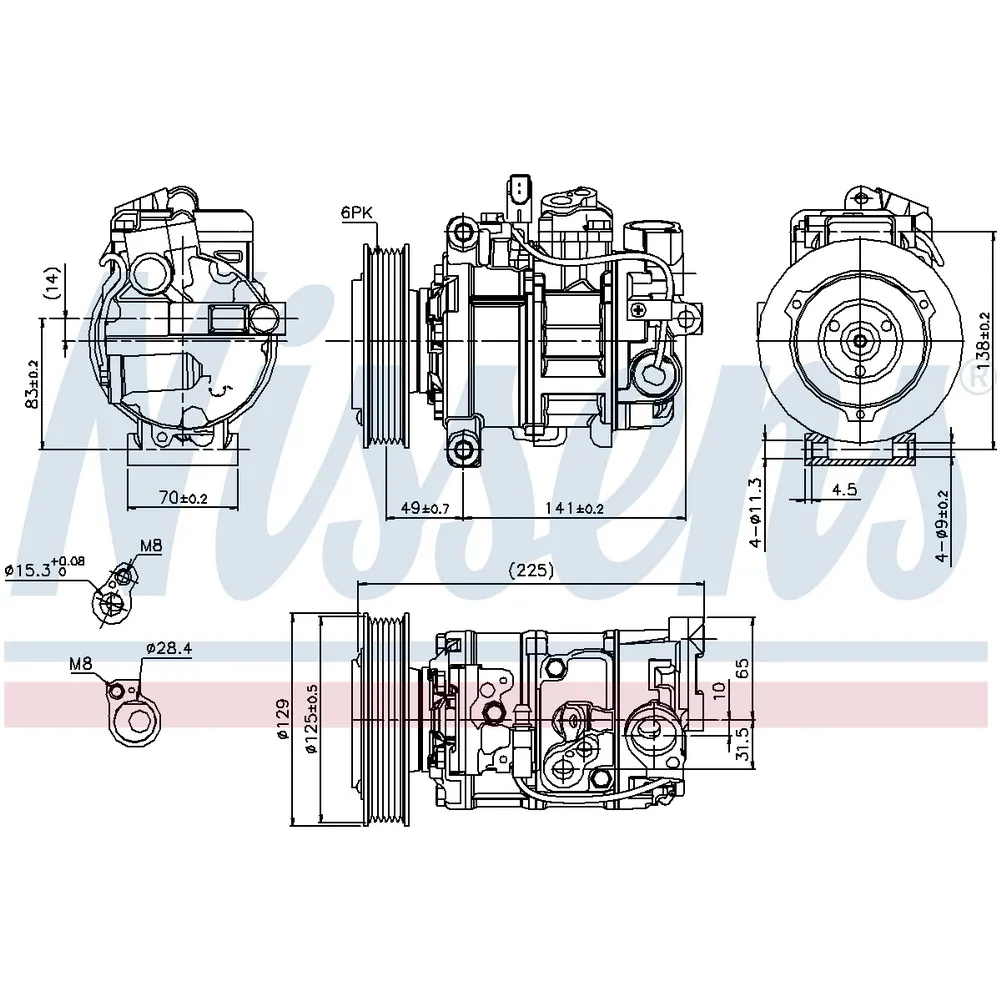 Компрессор кондиционера AUDI A6 2.4/3.2 04-08