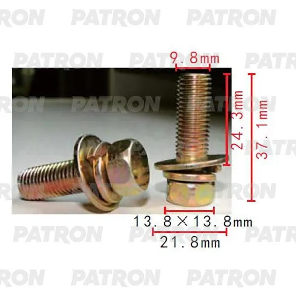 Винт металлический Применяемость: Болт 10x24 с дюймовой резьбой PATRON P37-2225