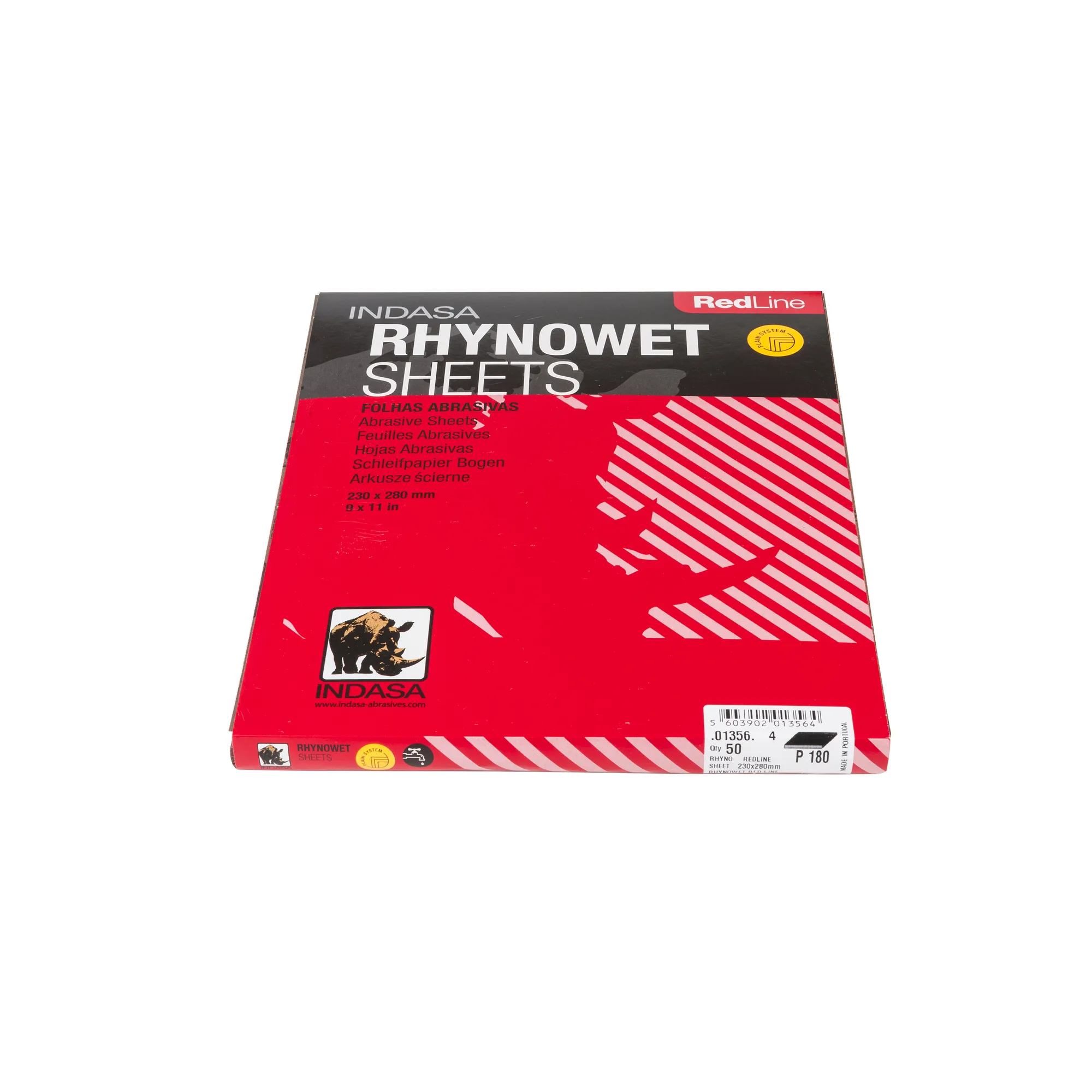 Лист (по мокрому) RHYNOWET 230 мм x280 мм Р180 Indasa 01356