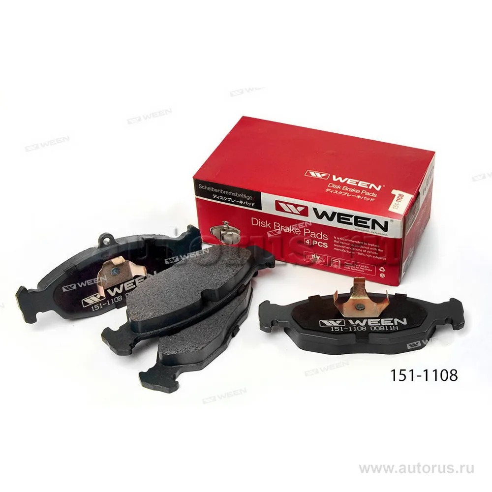 Тормозные колодки дисковые передние CHEVROLET Lanos, ZAZ Sens, Chance, DAEWOO Nexia, L WEEN 151-1108