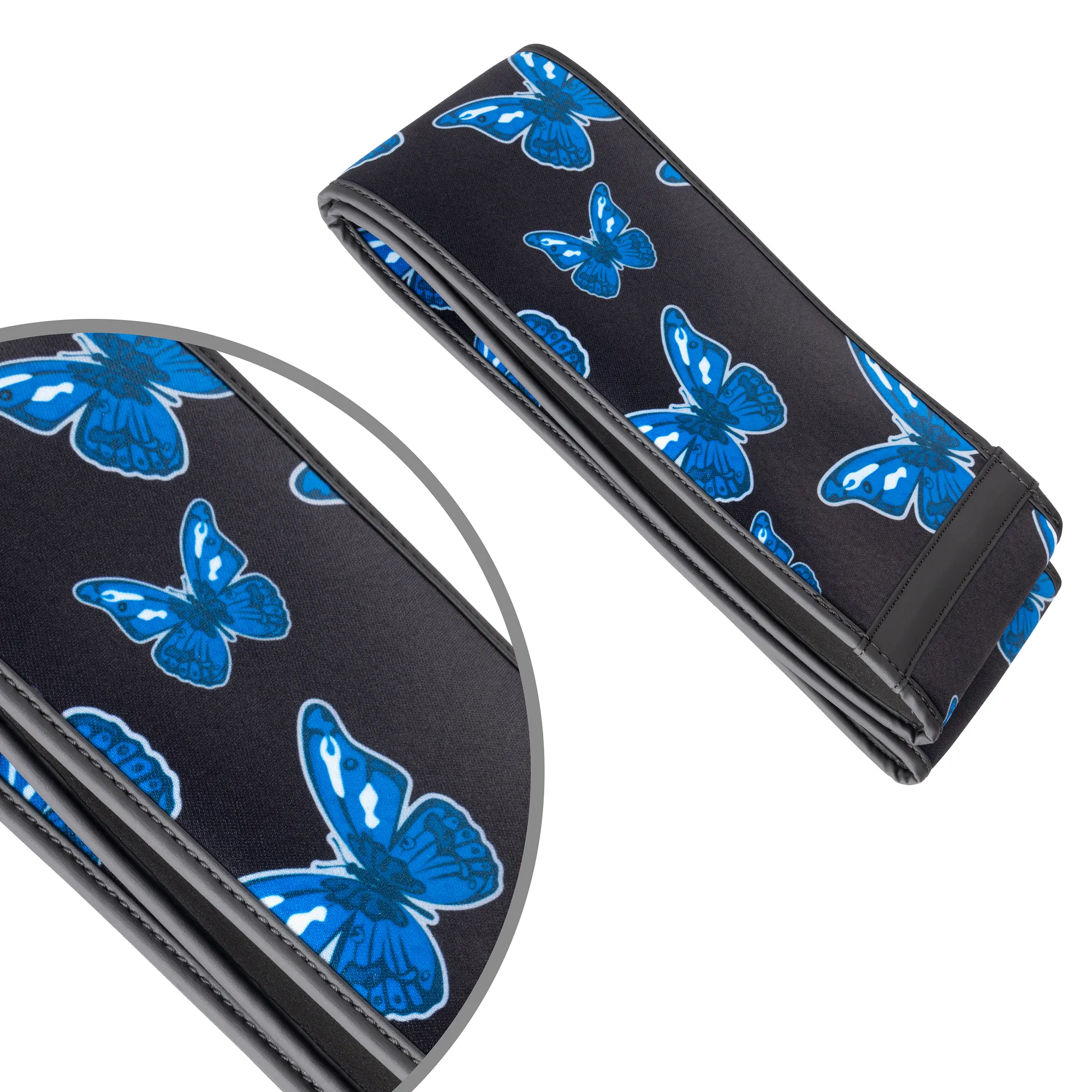 Чехол на руль неопрен бабочки Black+Blue (М) DSV R99310