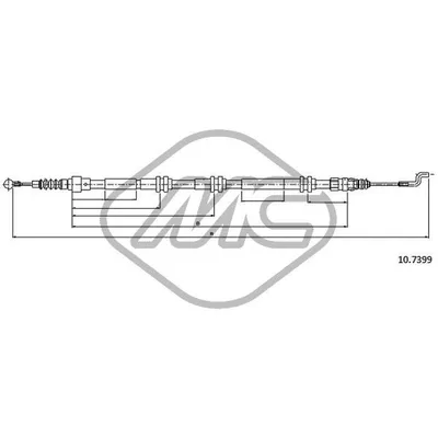 Трос ручника VW TRANSPORTER T5 MOD.4X4 SWB DX/SX-RH/LH Metalcaucho 83775