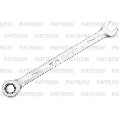 Ключ комбинированный трещоточный, 8 мм PATRON P-75708