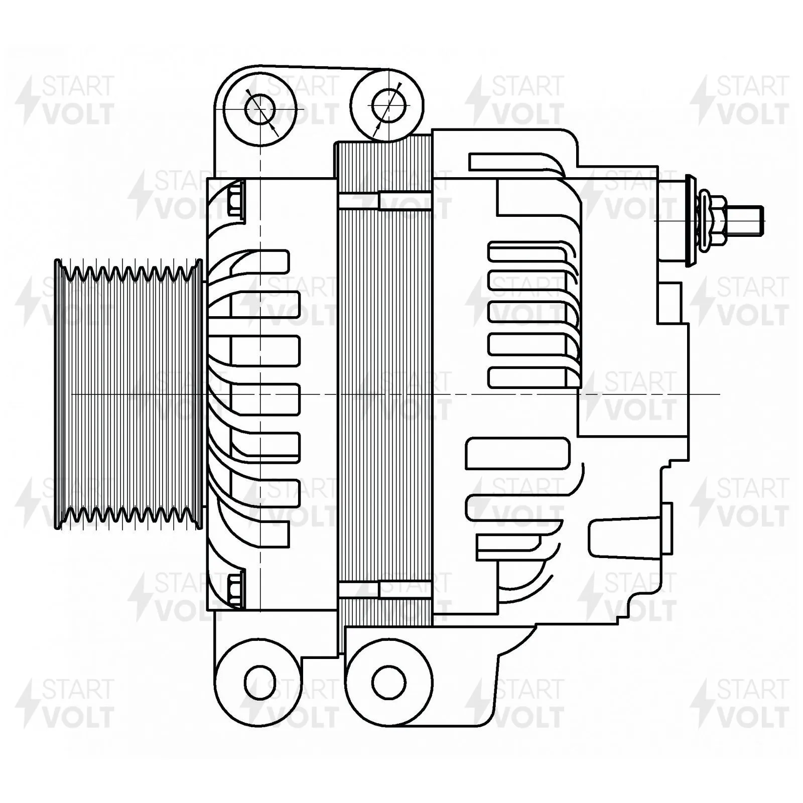 Генератор 130A STARTVOLT LG 2814