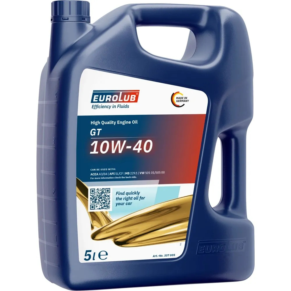 Масло моторное EUROLUB GT 10W40 SL/CF A3/B4 п/с.5л 4шт. EUROLUB 337005