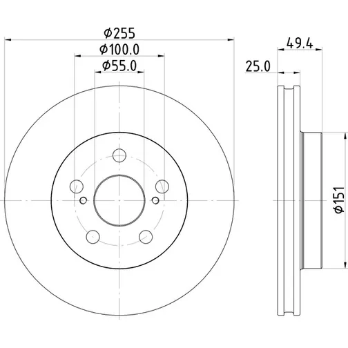 Диск тормозной передний NISSHINBO ND1129K