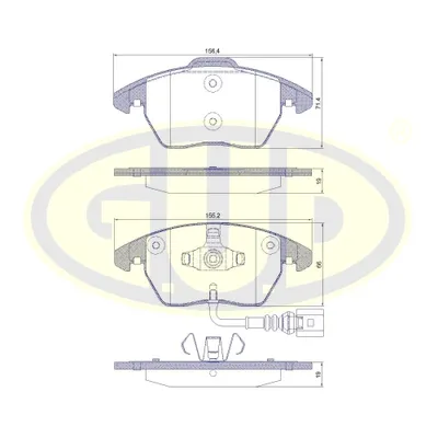 КОЛОДКИ ПЕР AUDI A3 ДИСК 15/16.VW GOLF V 1.4-2.0TD ДИСК 15 03- ECO-LINE G.U.D GBP880104
