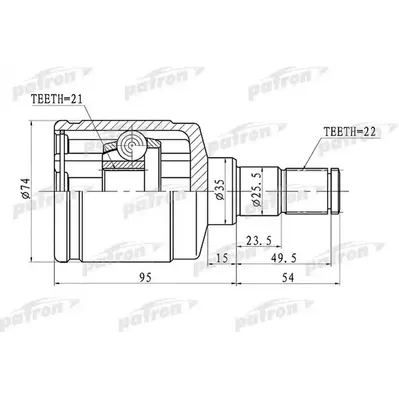 ШРУС внутренний левый 22x35x21 SUZUKI BALENO/ESTEEM SY4 PATRON PCV1424