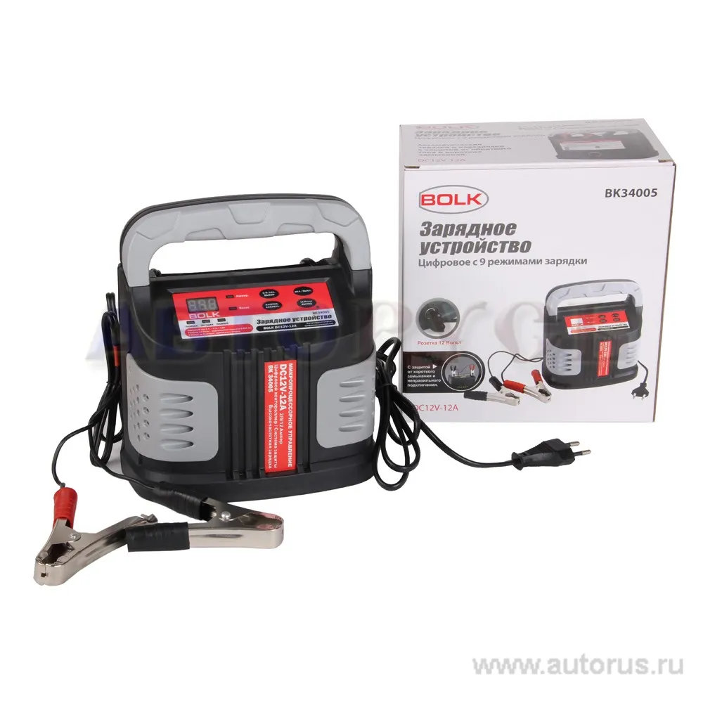 Зарядное устройство цифровое 12В 12А 6-225Ач 220В BOLK DC12V-12A