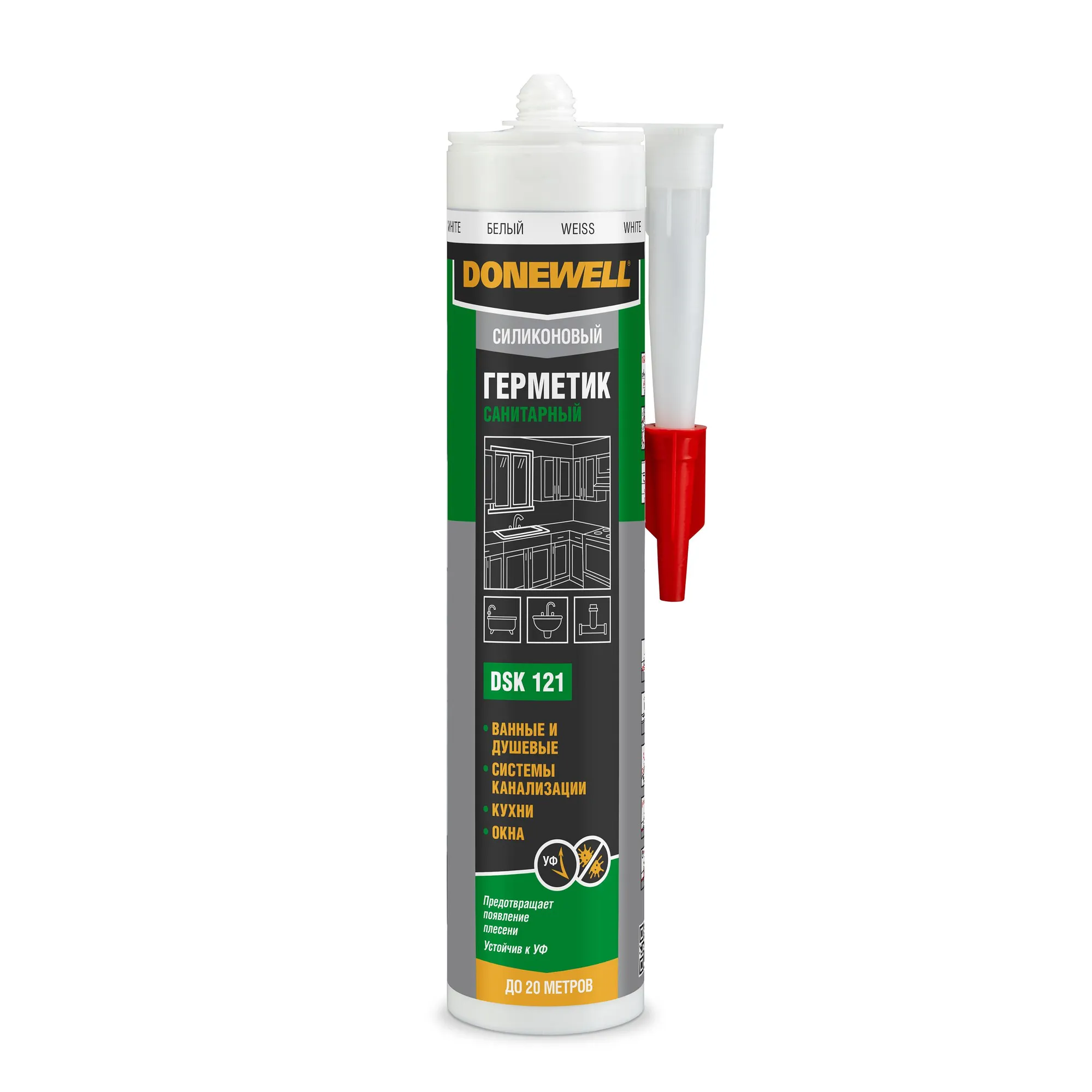 Герметик силиконовый DONEWELL санитарный белый DSK-121 DSK-121