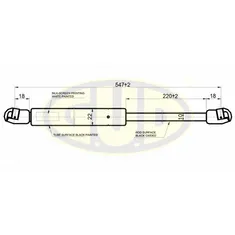 АМОРТИЗАТОР БАГАЖНИКА MER B KLASSE (W245) 03/05- 460N L=547/220MM