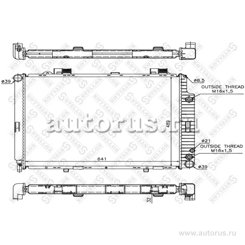 Радиатор системы охлаждения MB W210 2.0-2.5TD 95> STELLOX 10-25093-SX