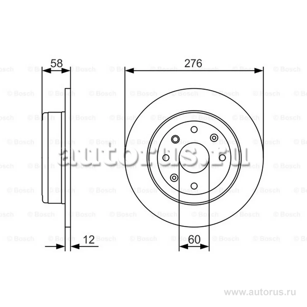 Диск тормозной задний CHEVROLET EPICA 2006-> /D=276MM BOSCH 0 986 479 A56
