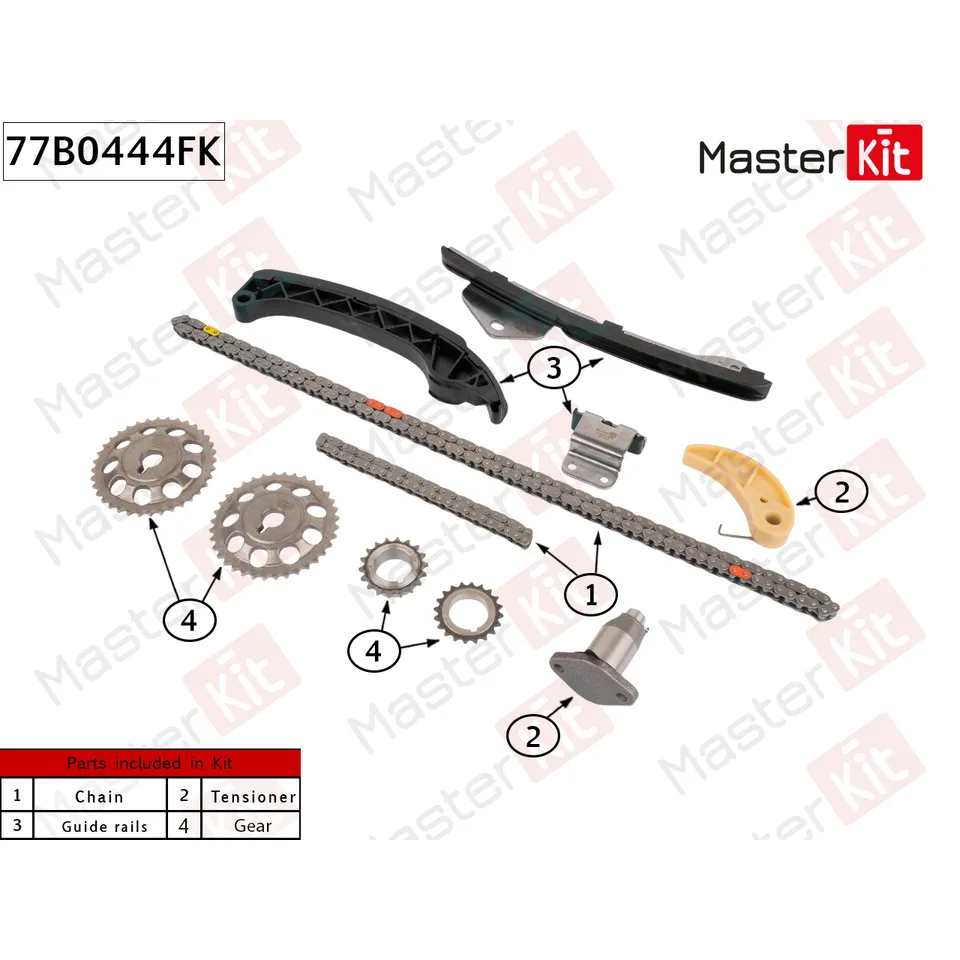 Комплект цепи ГРМ TOYOTA/LEXUS 2ZR-FXE MASTERKIT 77B0444FK