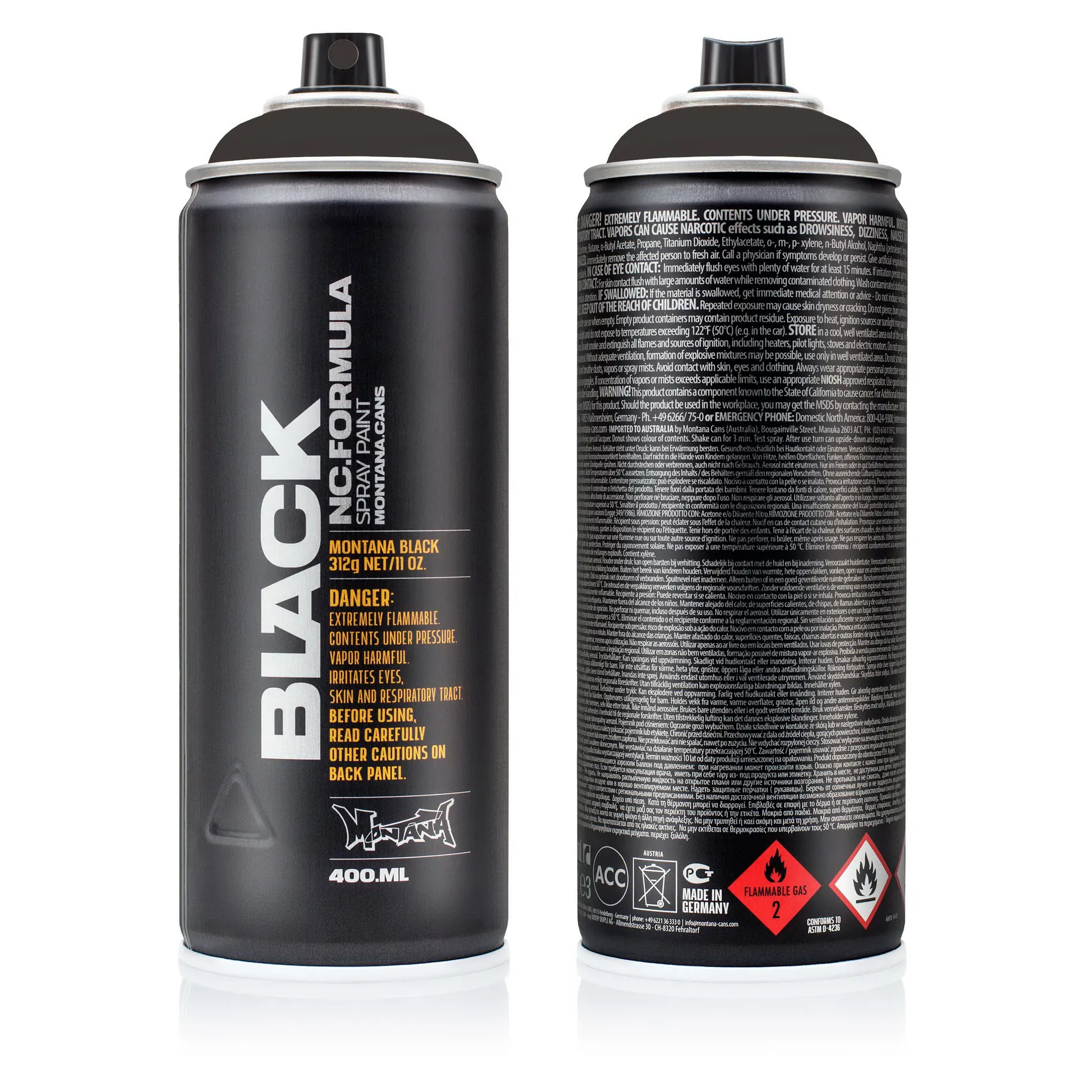 Краска BLACK черно-серая MONTANA CANS 7080 BLK