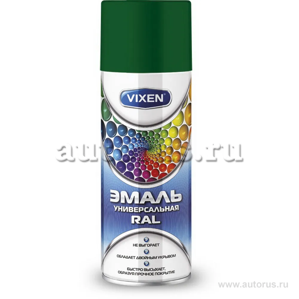 Эмаль универсальная VIXEN RAL, зеленый мох (RAL 6005), аэрозоль 520 мл VX-16005
