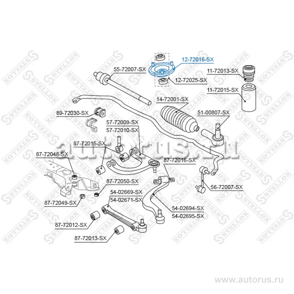 Опора амортизатора переднего mitsubishi galant eclipse all 96 STELLOX 1272016SX