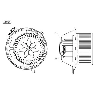 Вентилятор отопителя салона BMW E81/E87/E90/X1(E84) KNECHT/MAHLE AB 194 000S