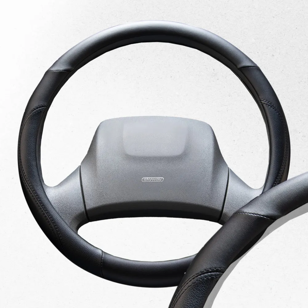 Оплетка на руль Top-4 экокожа, Черная L, SKYWAY SKYWAY S01102294