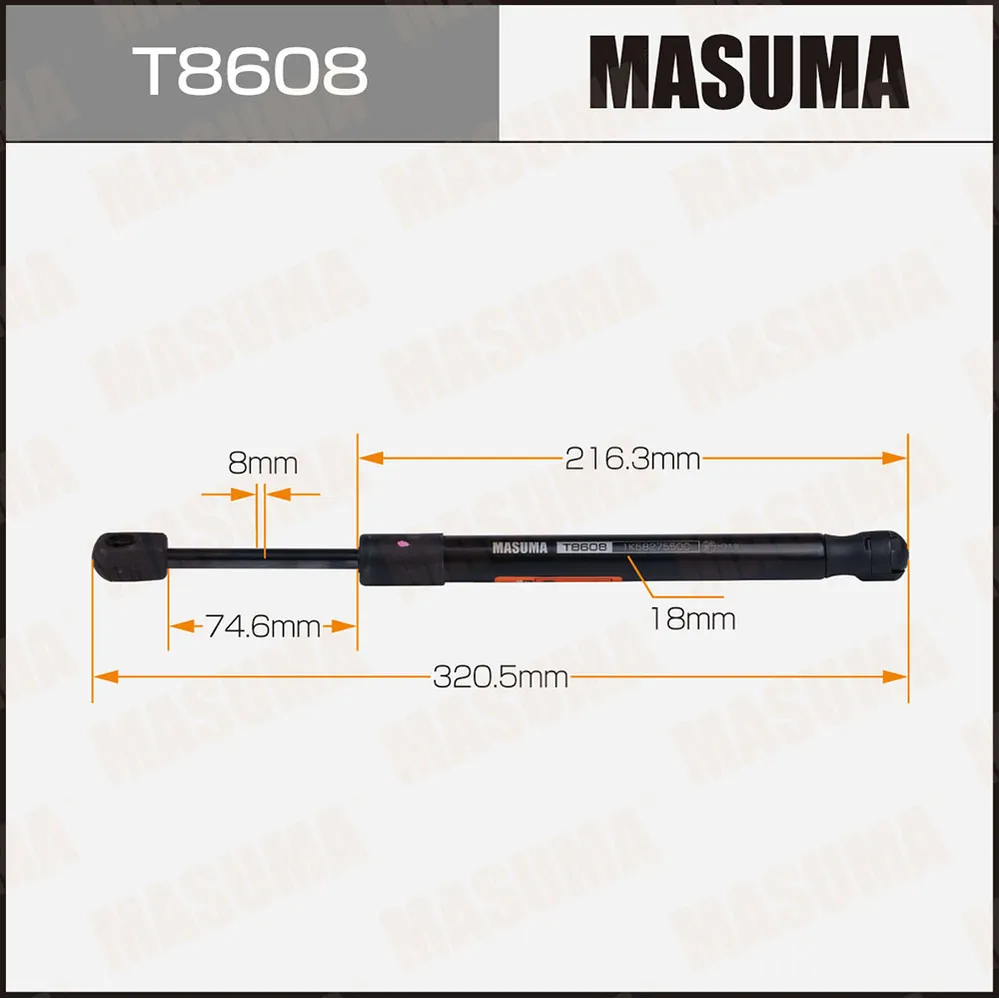 Упор газовый багажника, L320.5mm MASUMA T8608