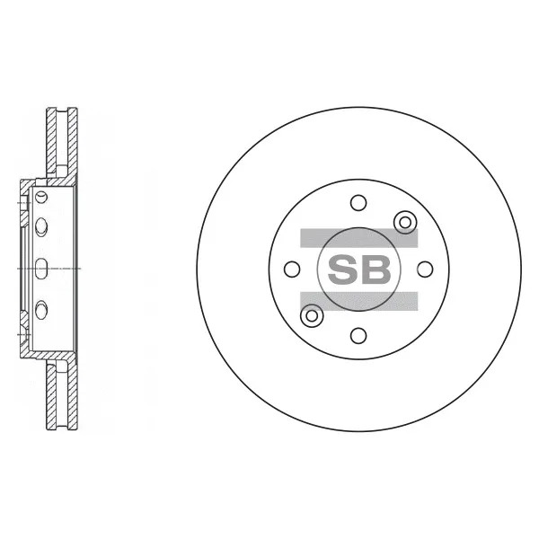 Диск тормозной (0K2FA-33-251, 0K2FA-33-251C, 0K2FA-33251) SANGSIN BRAKE SD2001