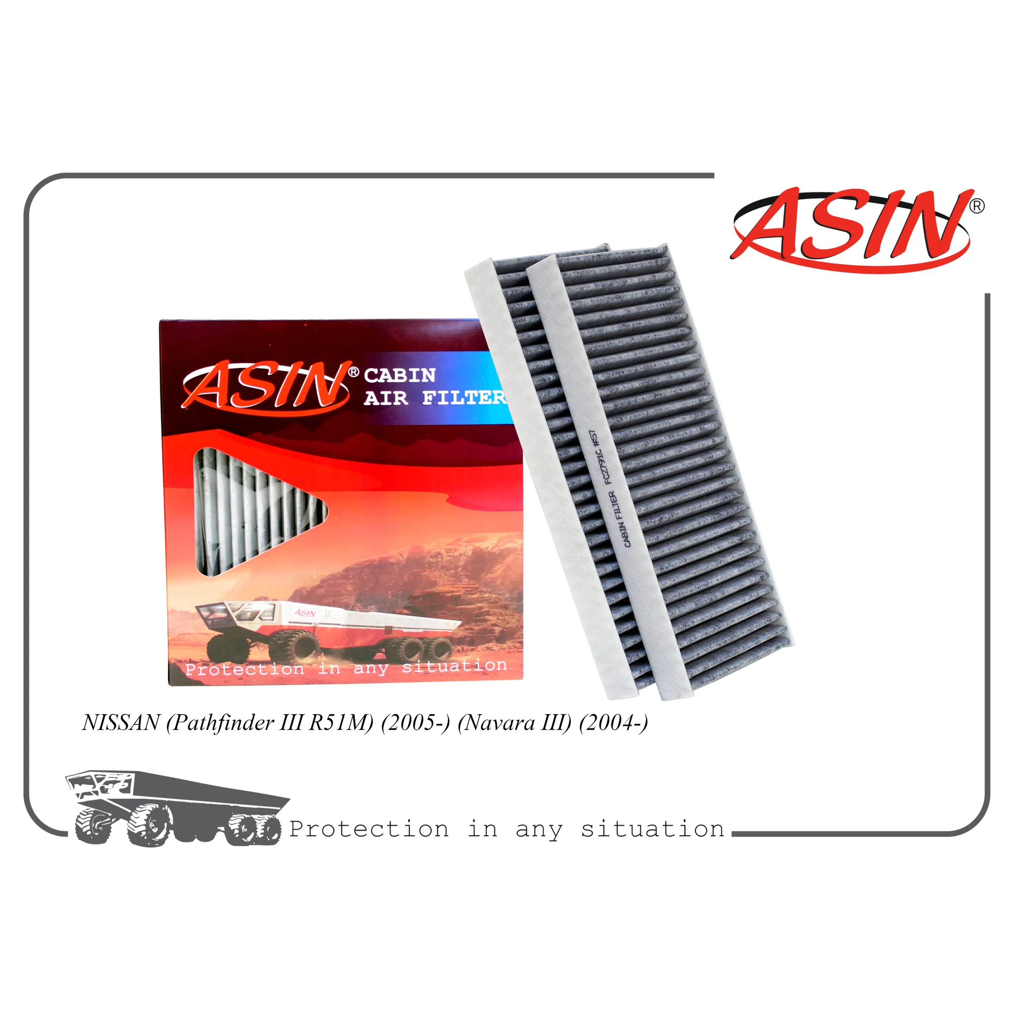 Фильтр салонный 27274-EA000/ASIN.FC2791C (угольный) (2 шт) ASIN ASIN ASINFC2791C