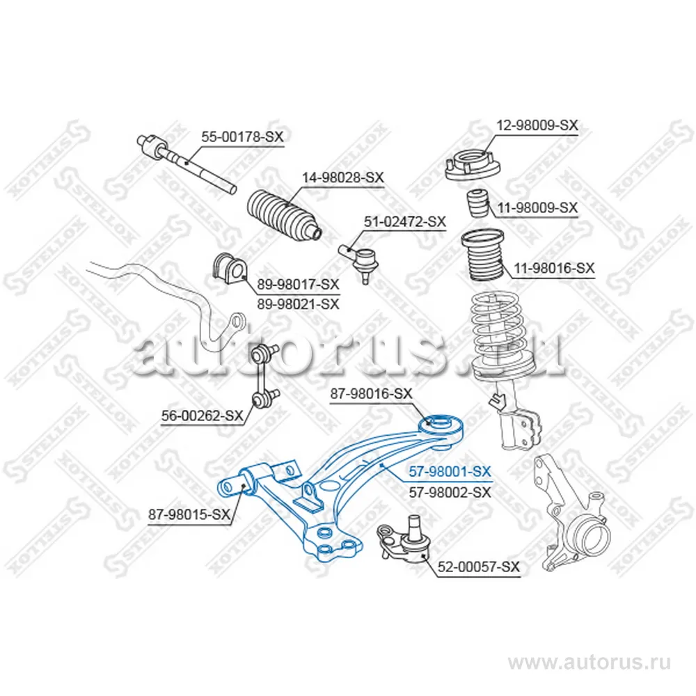 Рычаг нижн. пер. л.Toyota Camry SXV10 9 (5798002_SX) STELLOX 5798001_SX