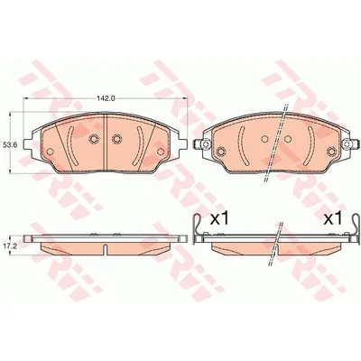 Колодки передние CHEVROLET Cobalt TRW GDB3579 CHEVROLET Cobalt TRW GDB3579