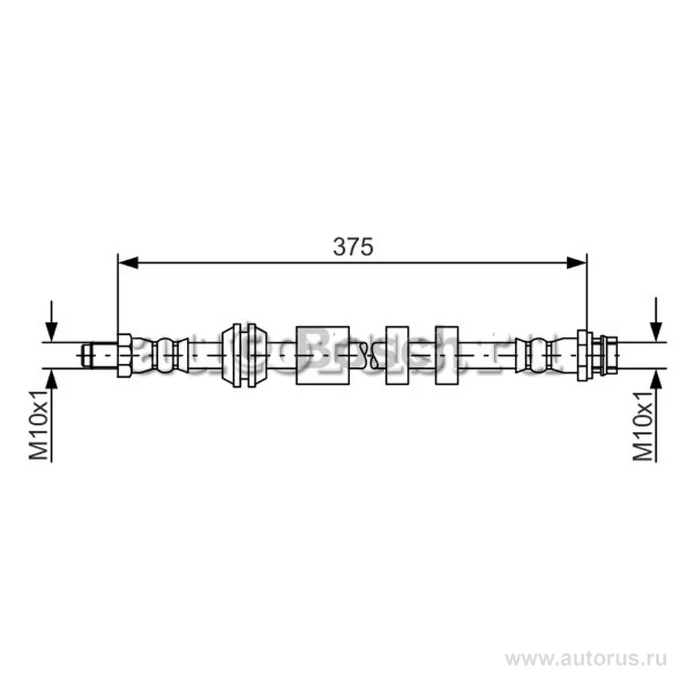 Шланг тормозной передний L=R VOLVO S60 II/S80 II/V70 III/XC70 II /L=490mm BOSCH 1 987 481 563