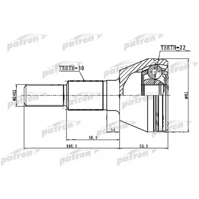 ШРУС наружный задний 30X33.3X22 CHEVROLET CAPTIVA (C100 PATRON PCV1748